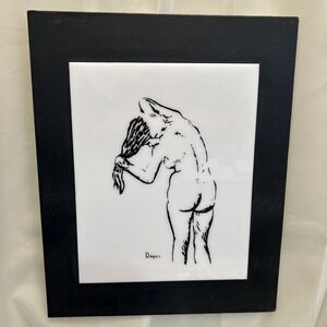 Modern Classics "The Bath" Nude Figure Art Panel on Lucite Signed "Degas"